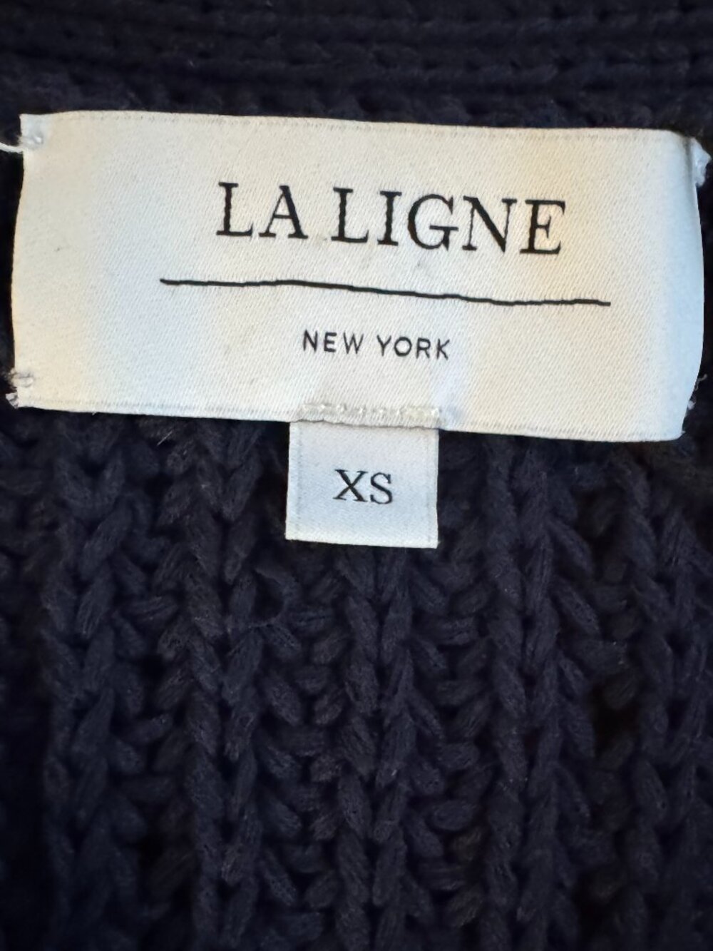 La Ligne Navy Oversized Picnic Cardigan in Navy, XS - Picture 5 of 5